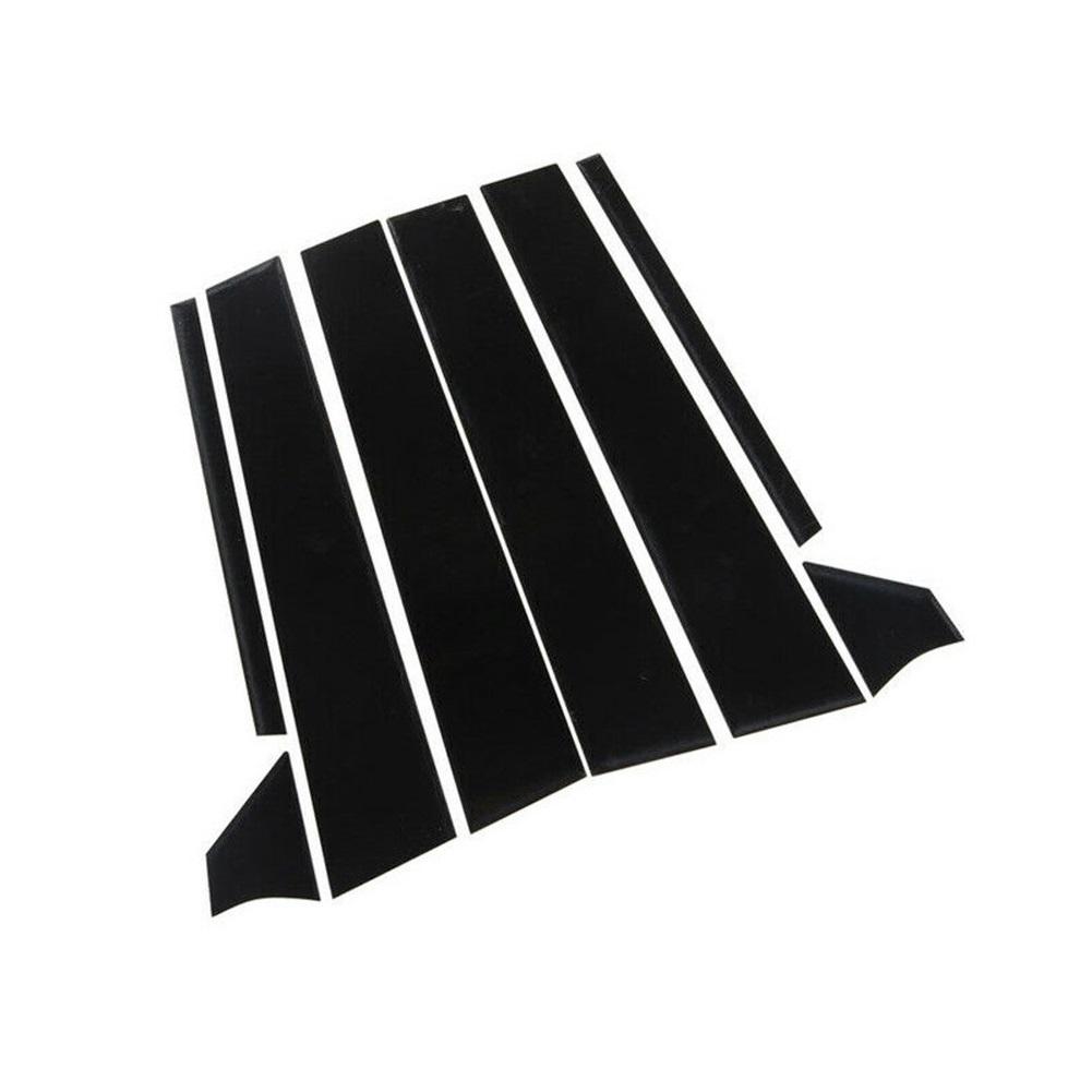 Carbon Fiber Black Car Window Door Column BC Pillar Post Cover Trim Fit For Nissan Sentra   Mirror Effect PC