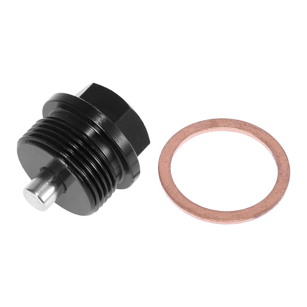 X AUTOHAUX Drain Plug Drain Bolt Magnet Sump Drain Nut with Gasket M24 X 1.5 1 Set Black