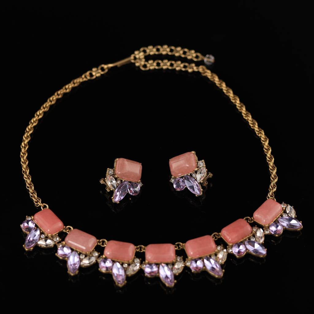 Medieval 25 Winter French Retro Suit Collection Temperament Premium Copper Alloy Stud Earrings Necklace