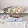 Cute Plaid Large Capacity Pencil Case Pen Bag Kawaii Stationery Storage Bag Suitable For Back-To-School Season Girls
