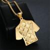Hip Hop Iced Out Football Jersey Number 7 Pendant Necklace Male Gold Color Stainless Steel Chains for Men Jewelry Dropshipping