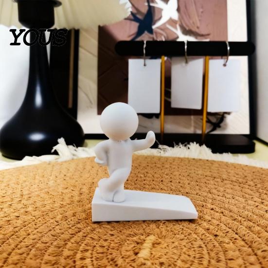 Hållbar Dörrstoppare Söt Dörrstoppare Kil, Liten Figur Halkfri Stopp för Dörrens Nedre Dekoration, 3D-printad Kil Sovrum Kontor Tjock Bas