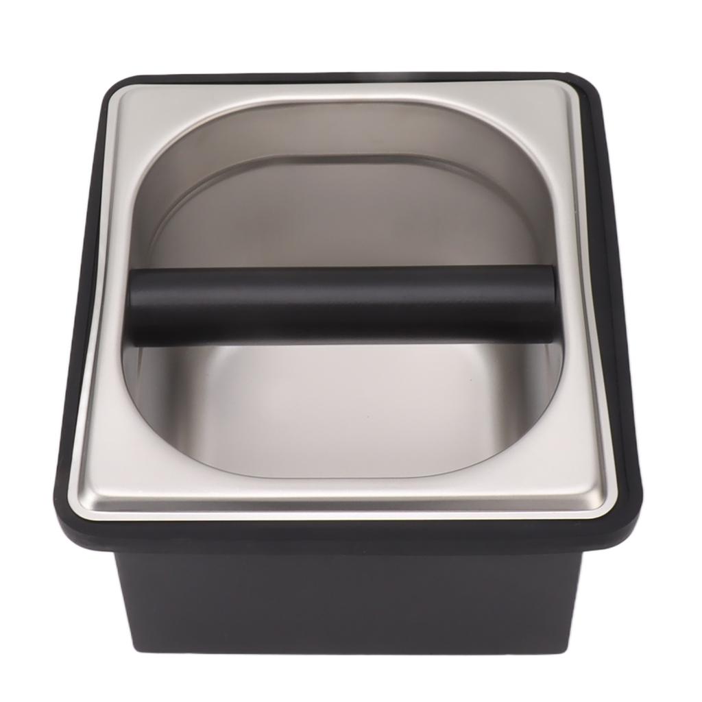 Coffee Knock Box Rubber Coffee Box with Removable Stainless Steel Ground Container for Cafe Bar