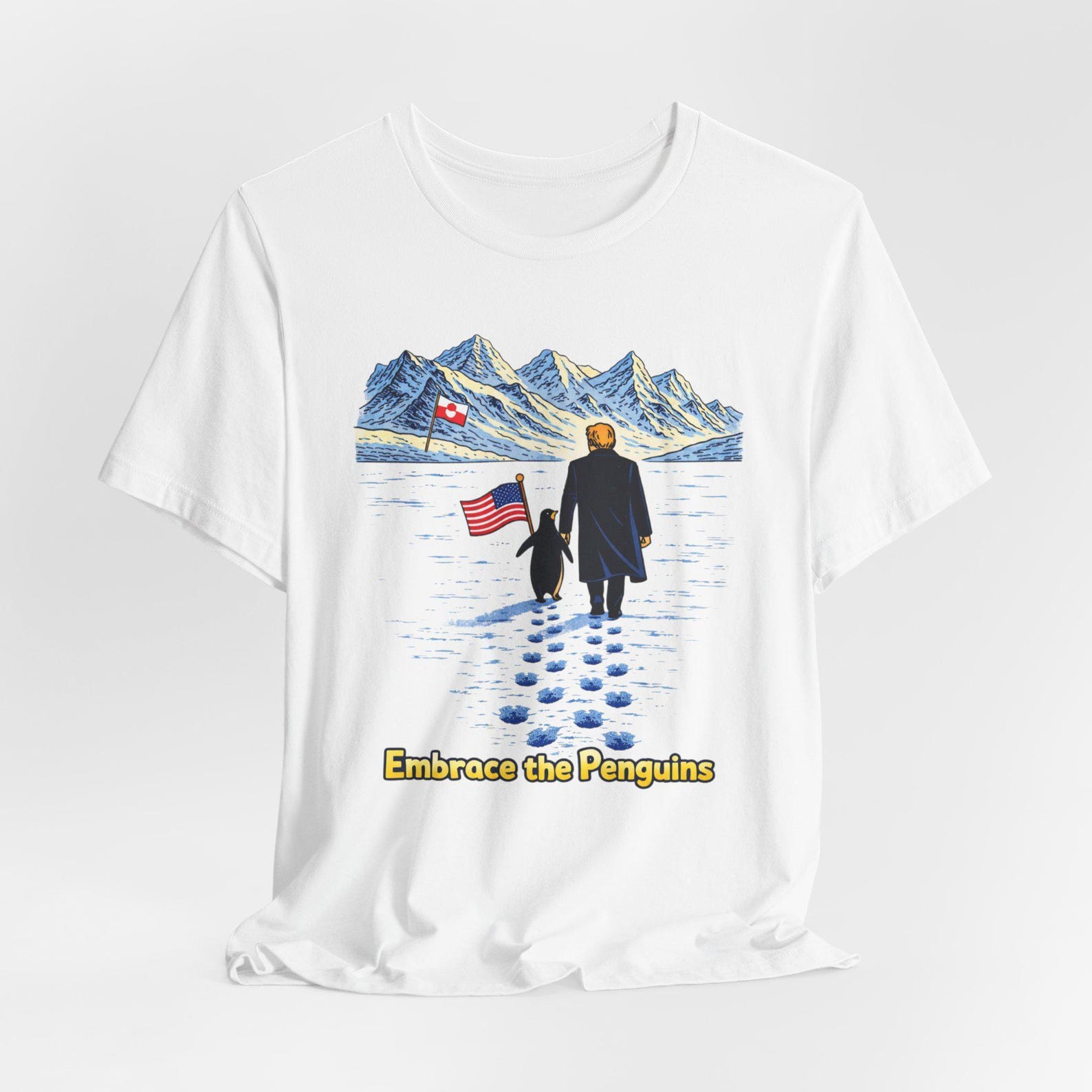 Embrace the Penguins T-Shirt | Trump and Penguin Meme Soft Tee 4XL
