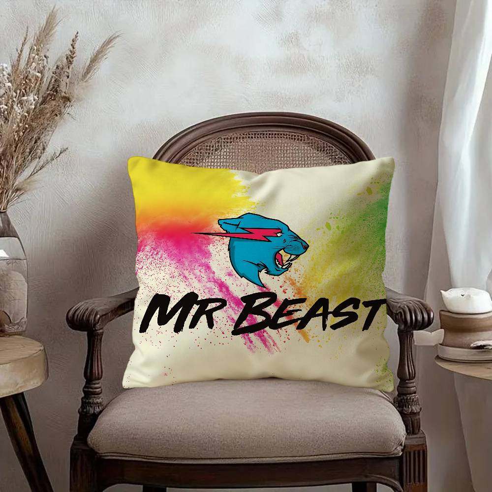 Logo M-Mr cool Beast Cushion Cover Car Throw Pillow Case For Sofa Car Christmas Gift 40x40cm 45x45cm