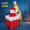 4.92FT Inflatable Toy Santa Man Chimney Reindeer with LED Home Decoration Ornament Xmas Decoration for Yard Supplie Holiday Gift