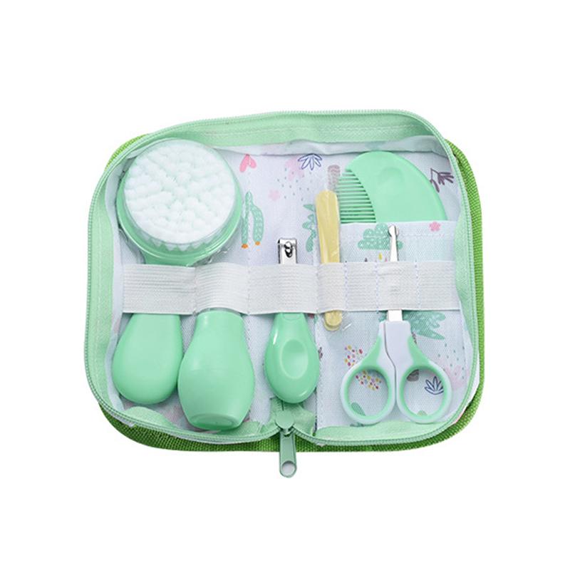 6Pcs Baby Care Kit+Storage Bag Nasal Aspirator Nail Scissors Hair Comb Brush Cleaning Tools Set Newborn Gift Kids Healthcare Kit