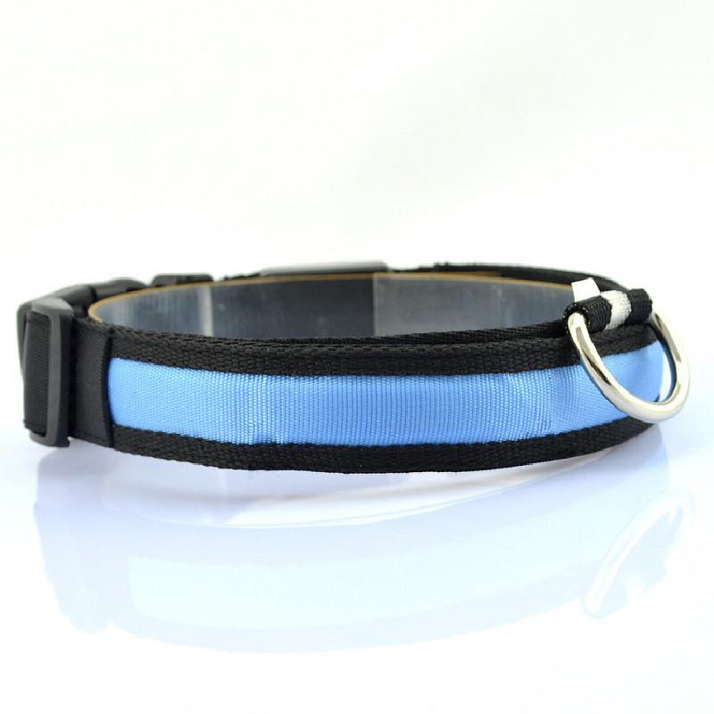 Tamanho Ajustável Coleira LED Recarregável USB para Animais de Estimação para Gatos e Cães Material de Nylon