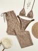 JYL stripe tie fashionable split swimwear elastic bikini for seaside holiday gathering trip