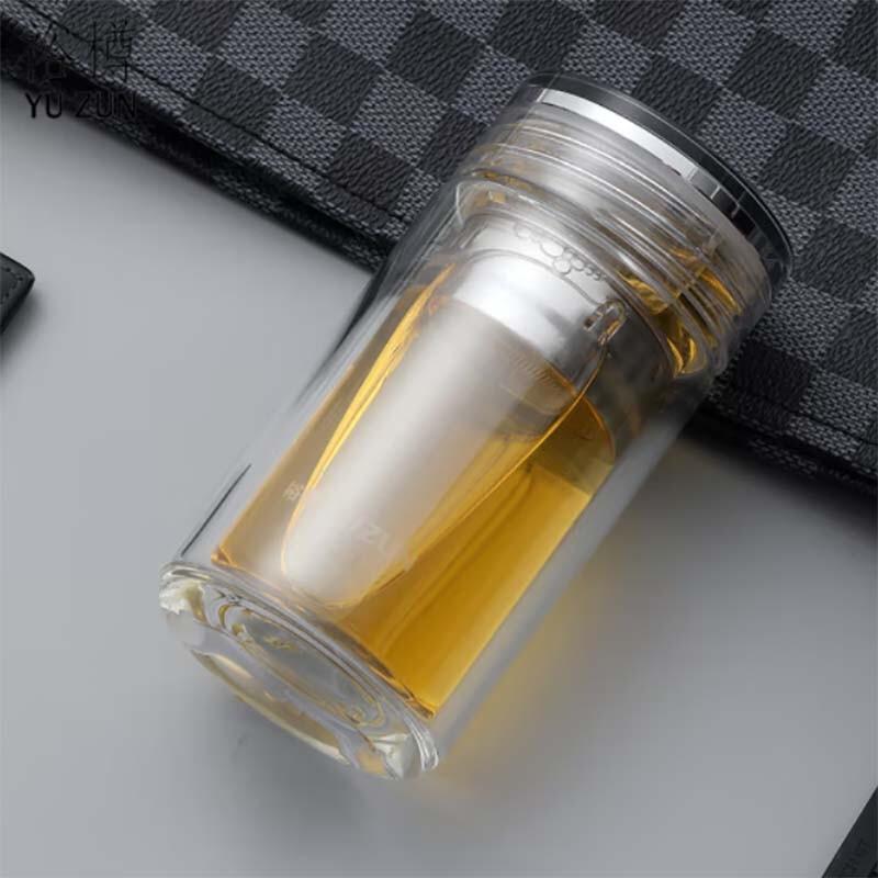 YUZUN Double-Layer High Borosilicate Glass Tea Cup