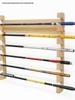 Solid Wood Wall-Mounted Fishing Rod Rack - 6-Rod Storage & Display Stand