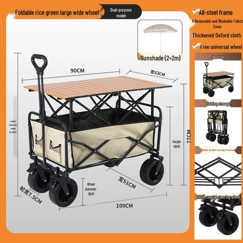 Folding Outdoor Utility Wagon with Canopy