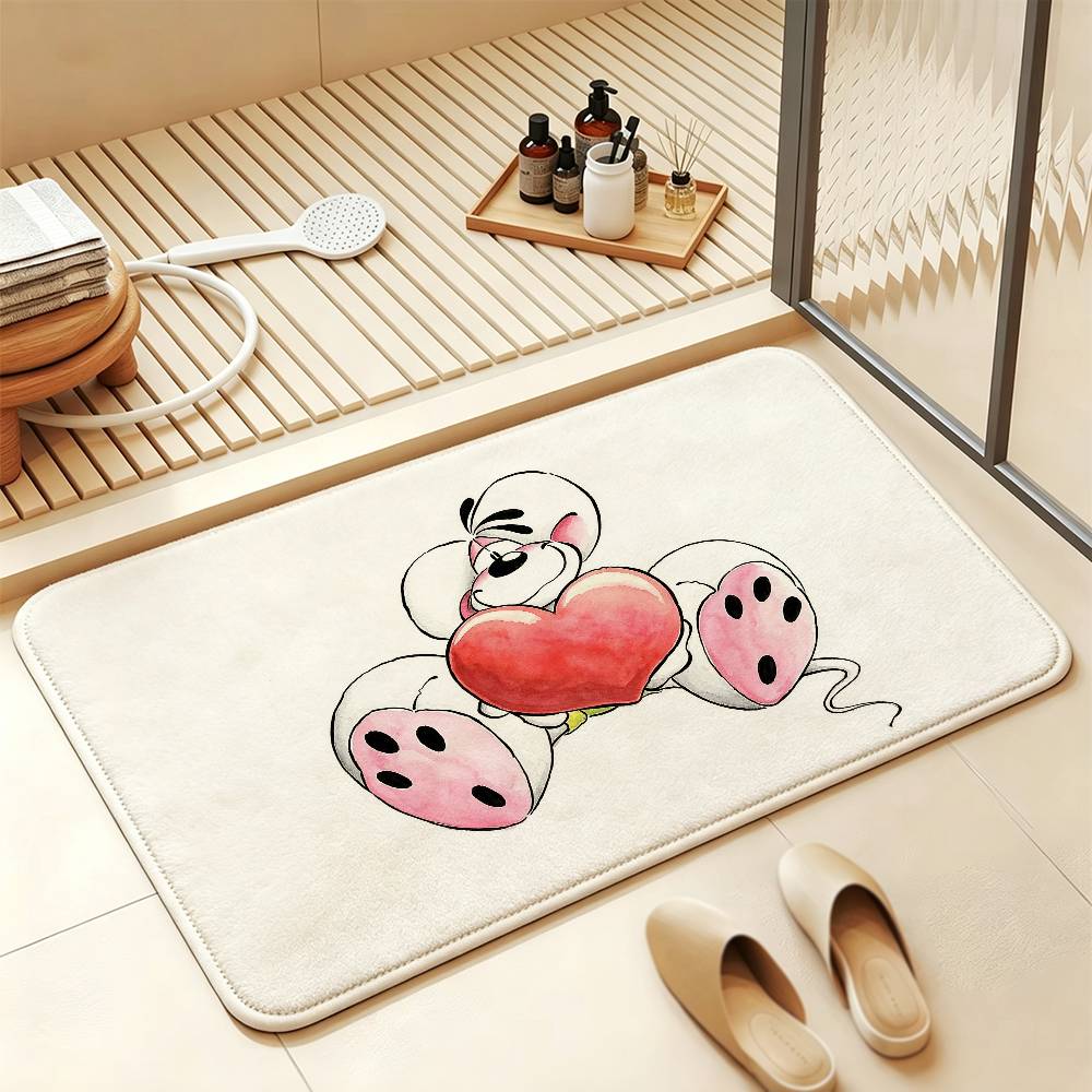 Cute Cartoon D-Diddl Mouse Short Plush Rug Carpet mat Machine Washable Soft Comfortable Anti‑Slip Floor Mat Home Decor