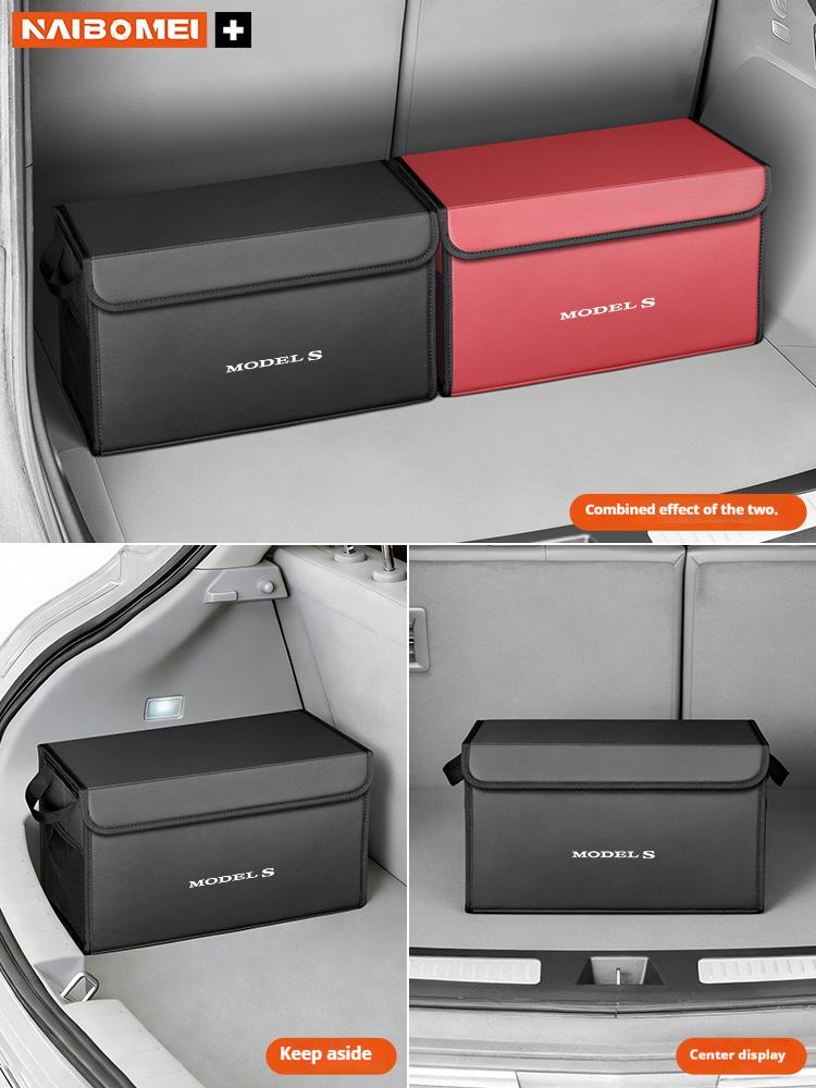 Car Trunk Foldable Storage Box Multi-Purpose Storage Organizer Bag Large-Capacity Stowing Tidying Bag For Tesla Model S