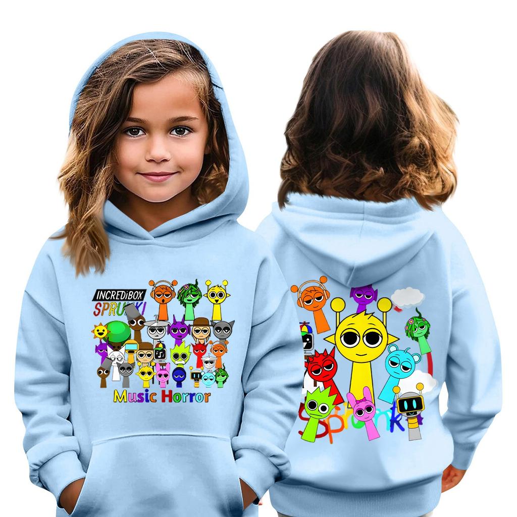 Kids Fashion Casual Top  Box Music Game Printed Pullover Sweatshirt