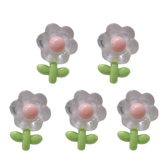 5Pcs Resin Tulip Flowers DIY Tulip Sunflower Shoe Craft Accessories Charms Flower Ornaments for Jewelry Shoes