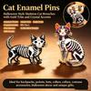 Baroque Halloween Skeleton Cat Dripping Oil Brooch Animal Themed Brooches Pins For Men Women Festive Party Accessories Gift