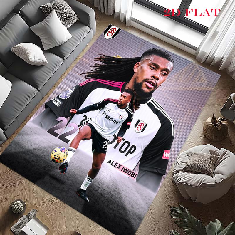Fulham Football Club Teppich für Wohnzimmer Schlafzimmer Zuhause Sofadekoration, rutschfeste Bodenmatte für Kinder zum Spielen