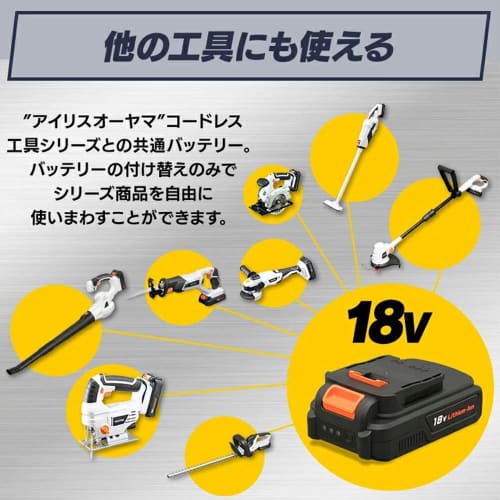 Iris Ohyama Rechargeable Blower 18V Main Unit 50 Minutes Operation 6 Levels of Air Volume Adjustment 192km/h Easy To Use with Long Nozzle and Angle Ad