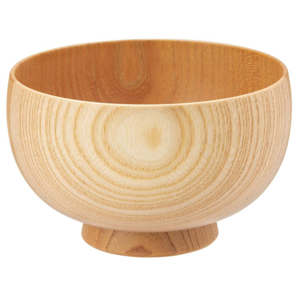 Yamanaka Lacquerware Shirasagi Woodwork Soup Bowl, Shirasagi Bowl, Medium, Approx. 11cm, Natural Zelkova, Made In Japan