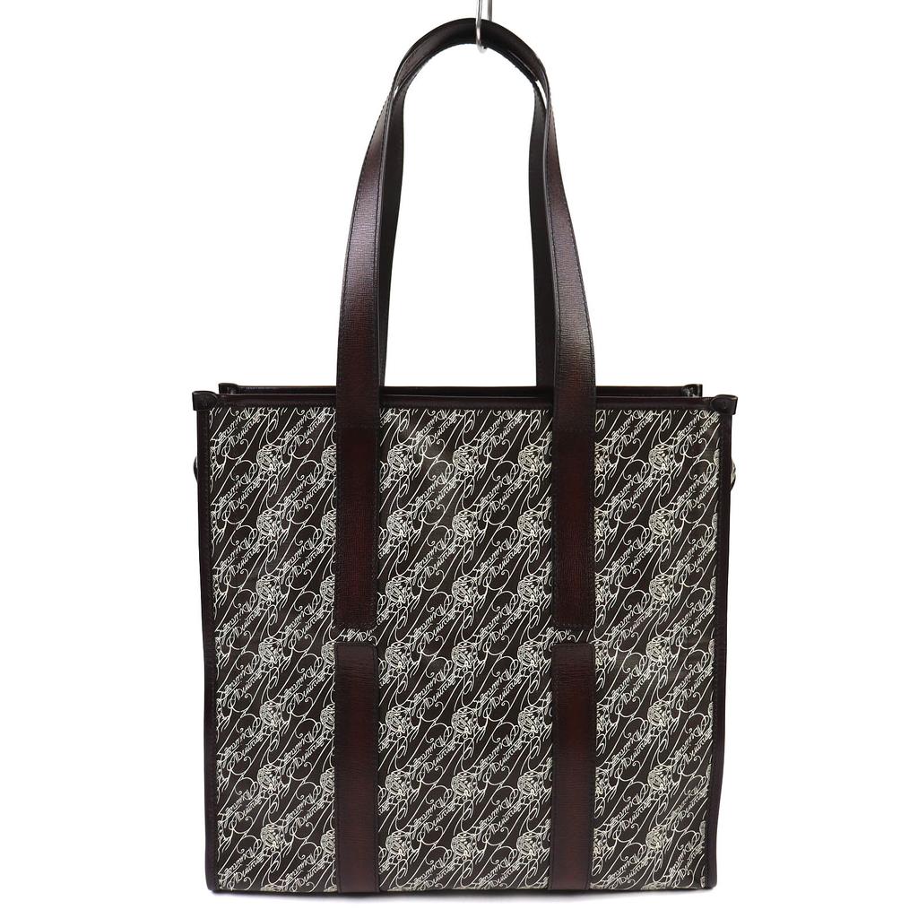 Excellent Berluti Tote Bag Cava de Voyage Toile Malbeuf Tote Bag Dark brown mens Used