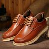 FashionFashion Male Classic Boat Shoes Internal Elevation Leather Mens Outdoor Shoes Men Lace Up Oxfords Dress Lace-Up Simple Men Shoes