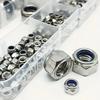 Metal Hexagon Nuts Kits M2-M8 Hex Design Nylon Insert Lock Nut High Strength Vibration Proof Metric Locking Nuts Bolt Fastening