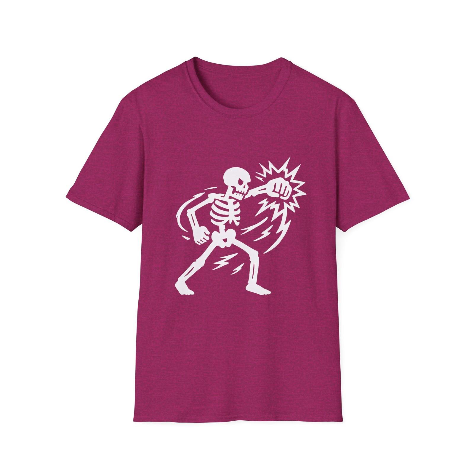 Unisex Softstyle T-Shirt Skeleton Fighting Action Power S