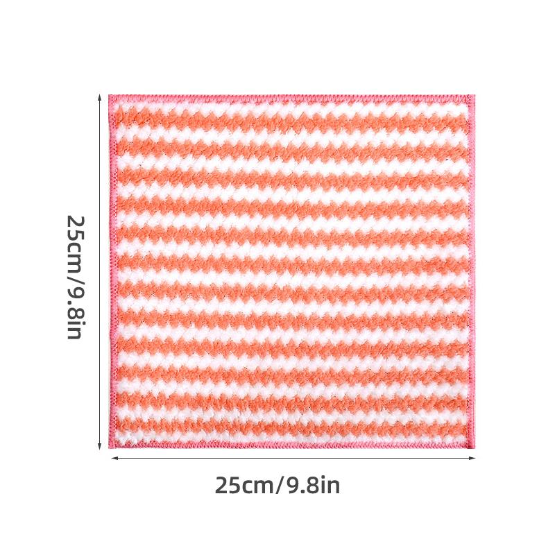 5pcs/10pcs Kitchen Dishwashing Cloth Superfine Fiber Water Absorbent Cleaning Cloth Multipurpose Household Cleaning Tools