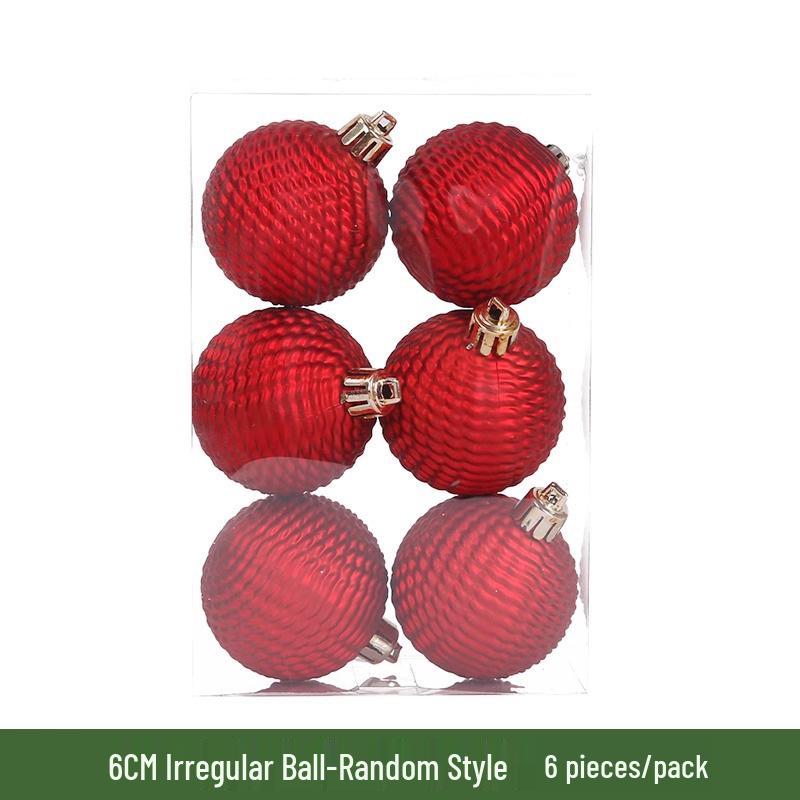Red Christmas Balls 3-10cm: Electroplated Plastic Tree Ornaments for Festive Atmosphere