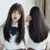Estensioni per Capelli Cosplay Personaggio Cartone Animato Parrucche Sintetiche Copricapo Naturale Traspirante Parrucca Lunga Nera Dritta Cappello per Donne