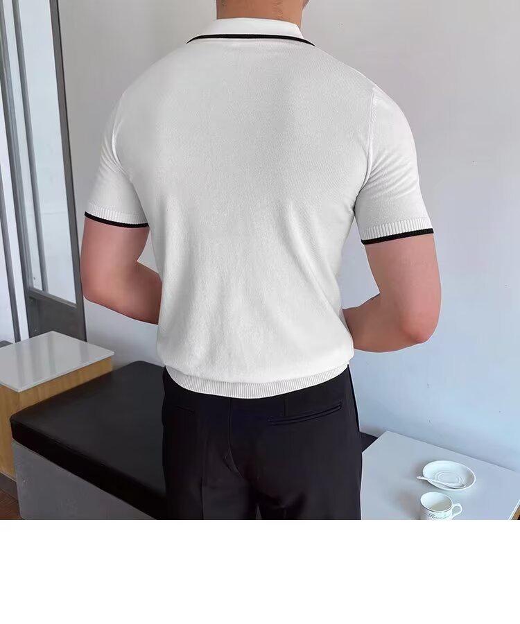 Men's Korean Slim Fit Ice Silk Polo Shirt