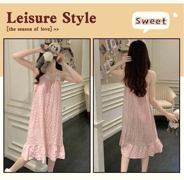 2026 Summer Women's Cloud Cotton Nightgown with Chest Pads, Princess Style Camisole Loungewear.