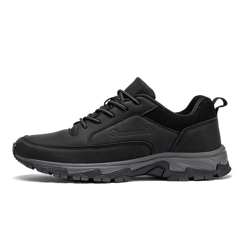 TRONG CAVARY Men's Shoes Leather Waterproof Sports Shoes Men's Deodorant Casual Middle-aged and Elderly Running Large-size Board Shoes