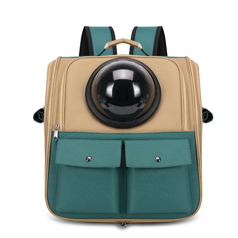 Pet backpack with double straps, portable large - capacity pet hand - carried backpack with cat space capsule