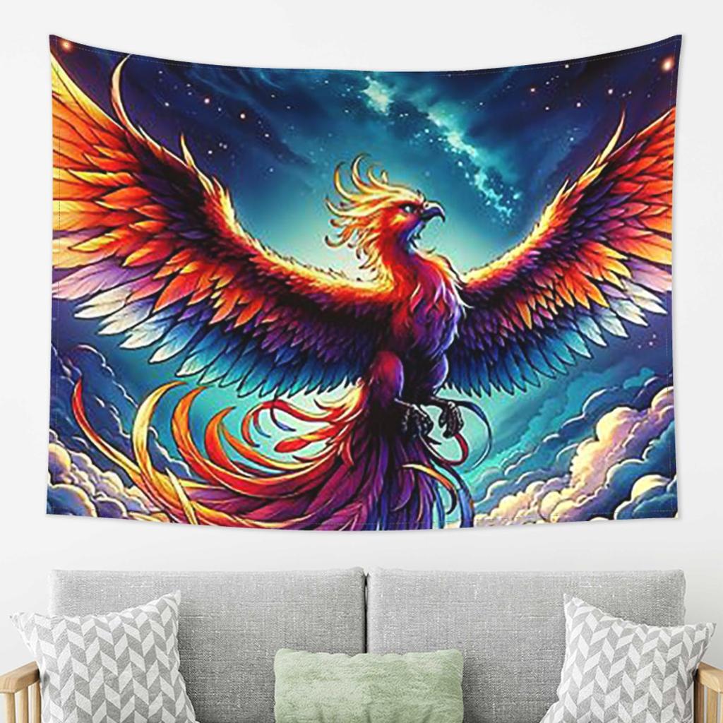 Colorful Majestic Phoenix Tapestry Decoration Art Aesthetic Tapestries for Living Room Bedroom Home Wall Cloth Wall Hanging