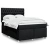 VidaXL Bed Slat Base with Mattress Black 140x190 Cm Fabric, Bed, Platform Bed, Panel Bed, Bedroom Furniture 3292792