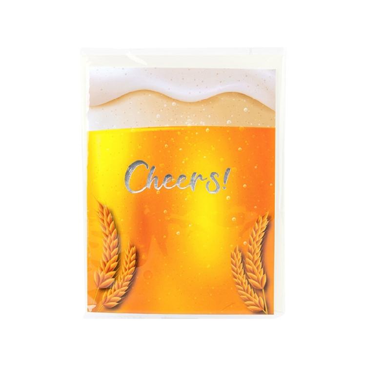 Elegant 3D Beer Bottle and Mug Popping Up Greeting Card for Celebrating Birthdays and Father's Day Retirement Cards