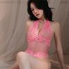Sexy Underwear Lace Perspective Sexy Underwear Neck Jumpsuit Pajamas Bed Tight Mesh Temptation No Uniform