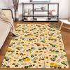 Construction Vehicles Pattern Carpet for Kids - Cute Yellow Design Rug Suitable for Use As an Anti-slip for Living Room Bedroom Sofas