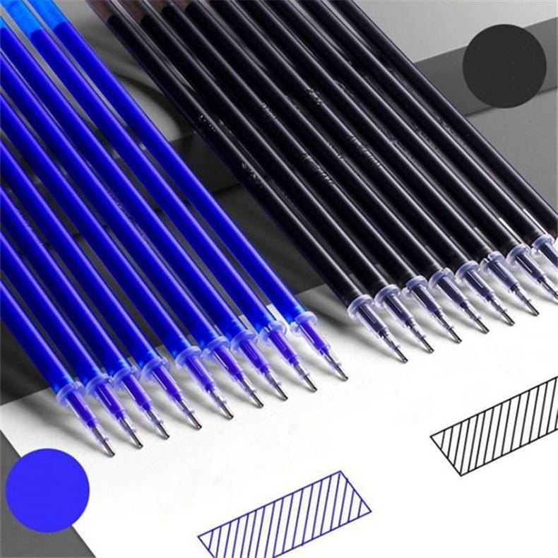 57Pcs/Set Erasable Gel Pens Black Blue Refill Rod 0.5mm Ballpoint Pen Washable Handle School Office Writing Supplies Stationery