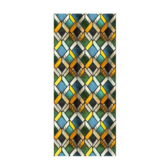 Yousheng Vintage Stained Glass Sticker Removable Waterproof Static Window Cling Home Office Room Church Decorative Privacy Window Film