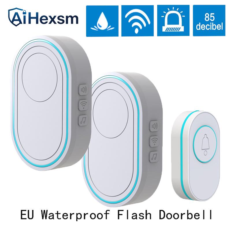 Waterproof Wireless Doorbell with Adjustable Volume & Long-Range Remote Control