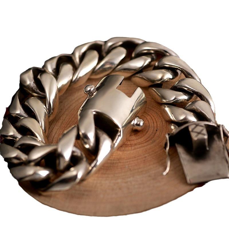 Bold Cuban Bracelet Men's Trendy Punk Personality European and American Hip Hop Wide Version