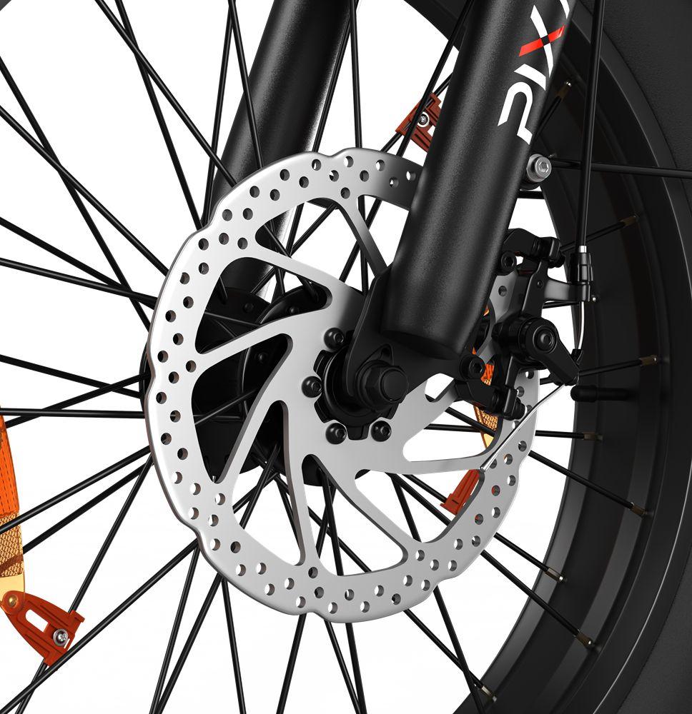 Vélo Électrique Pixar F2 Moteur 250W Pneu 20"x4.0" Vélo Électrique Pliable Ville 7 Vitesses Freins à Double Disque 48V 15Ah Suspension Fourche Avant