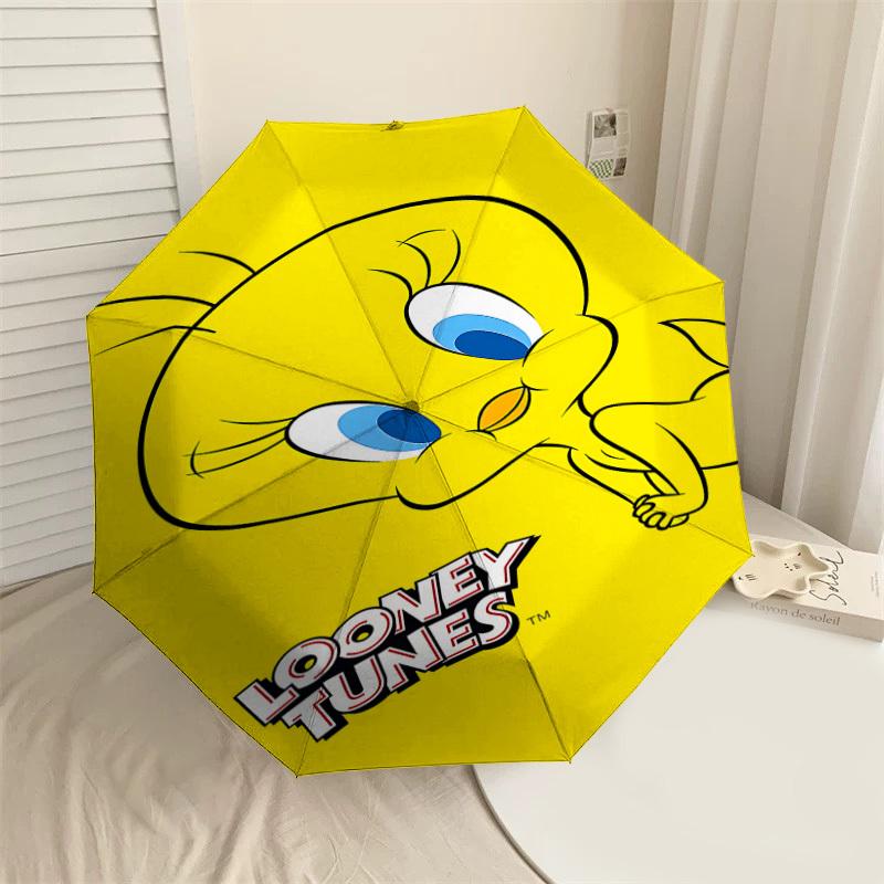 1PC Looney Tunes Tweety Bird Umbrella-8-Rib Reinforced, Automatic Open, Lightweight & Durable-D2663
