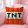 Game T-Tnt Block Explosion Pillow Case Natural Linen Organic Fabric Double-Sided Printing Sofa Home Decor Gift Cushion Cover