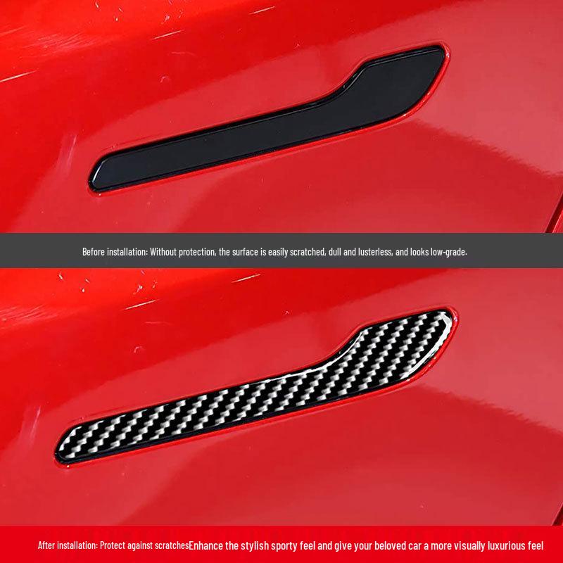 Tesla Model 3 Carbon Fiber Door Handle Protection Sticker