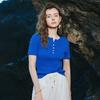 Women's Shimmering Slim Fit Short Sleeve Knit Top
