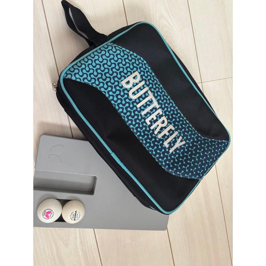 Used Butterfly Table Tennis Bag Mesh Black/Blue/Light Blue